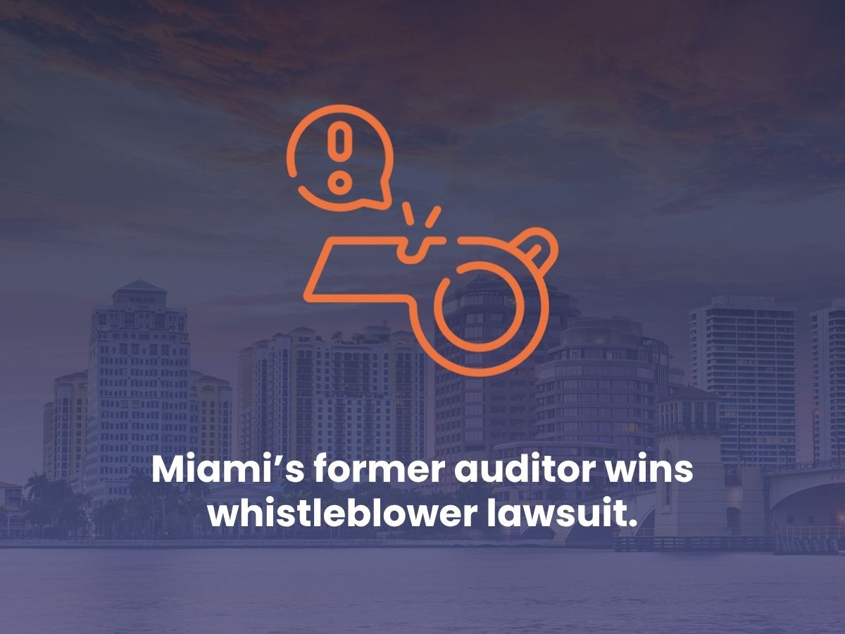 Miami’s former auditor wins whistleblower lawsuit